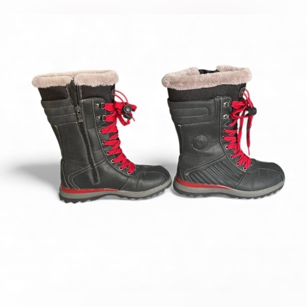 Aquatherm Canada Faux Fur Mobwife Womens Snow Boots size 6 buttery leather - Picture 2 of 8